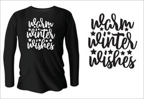warmer Winter wünscht T-Shirt-Design mit Vektor