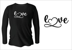 Liebes-T-Shirt-Design mit Vektor