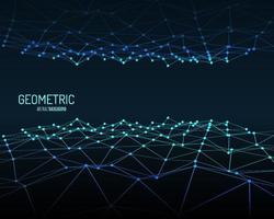 abstrakt vektor landskap bakgrund. cyberrymden rutnät. 3d teknologi vektor illustration. geometrisk bakgrund