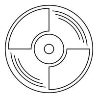 Symbol für leere Schallplatte, Umrissstil vektor