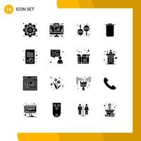 Stock Vector Icon Pack mit 16 Zeilenzeichen und Symbolen für Berichtswachstum Online-Shopping-Trash-Instagram editierbare Vektordesign-Elemente
