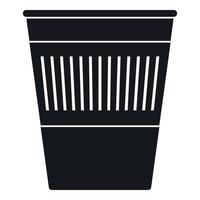 Kunststoff-Büro-Mülleimer-Symbol, einfachen Stil vektor