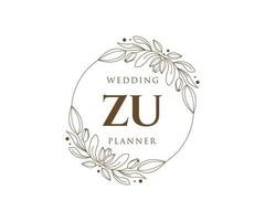 zu initialen brief hochzeitsmonogramm logos sammlung, handgezeichnete moderne minimalistische und florale vorlagen für einladungskarten, save the date, elegante identität für restaurant, boutique, café im vektor