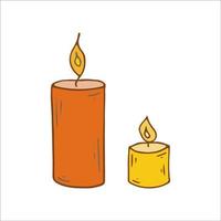 Kerzen. Erntedankfest. orange und gelbe Farben. Vektor-Illustration. vektor