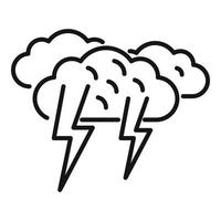 Gewitter-Symbol Umrissvektor. Wolkenregen vektor