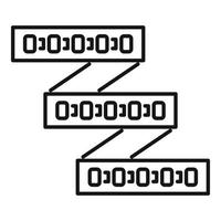 LED-Streifen-Chip-Symbol Umrissvektor. Diodenlicht vektor