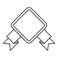 rhombisches Banner-Symbol, Umrissstil vektor