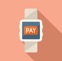 Zahlen Sie den flachen Vektor des NFC-Smartwatch-Symbols. Online-Geld