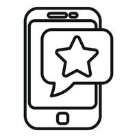 Rate Telefon-App-Icon-Umrissvektor. Kundenbewertung vektor