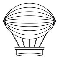 årgång varm luft ballong ikon, översikt stil vektor
