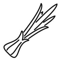 Lauch Schnittlauch Symbol Umrissvektor. frischer Knoblauch vektor