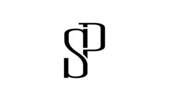sp-Logo-Design. anfängliches sp-Buchstaben-Logo-Design Monogramm-Vektor-Design Pro-Vektor. vektor