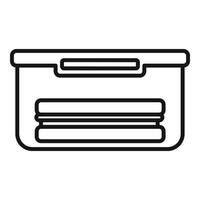 Sandwich-Lunchbox-Symbol-Umrissvektor. Abendessen vektor