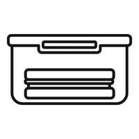 smörgås lunch låda ikon översikt vektor. middag mat vektor