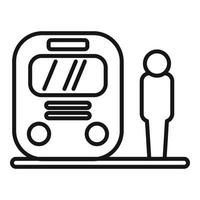 U-Bahn-Symbol Umrissvektor zu trainieren. städtische Plattform vektor