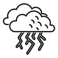 Morgensturm-Symbol Umrissvektor. Wolkenregen vektor