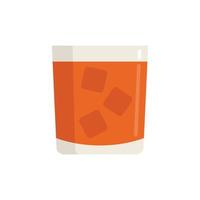 Whiskey-Glas-Symbol flach isolierter Vektor