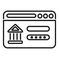 Web-Banking-Icon-Umrissvektor. Zahlungsdienst vektor