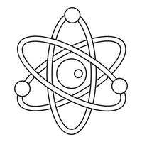 modell av atom ikon, översikt stil vektor