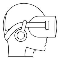 Vr-Headset-Symbol, Umrissstil vektor