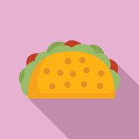 Lycklig taco ikon platt vektor. tacos meny vektor