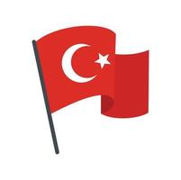 türkei-flaggensymbol flacher isolierter vektor