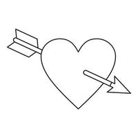 amour symbol med hjärta och pil ikon vektor