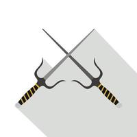 Sai-Waffensymbol, flacher Stil vektor