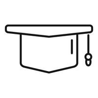 Graduierung Hut Symbol Umriss Vektor. Diplom Abschluss vektor