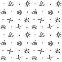 jul och ny år sömlös mönster. vektor illustration av svart och vit stjärnor och snöflingor.