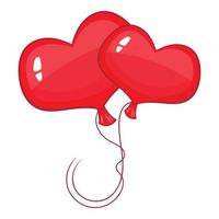 rotes Herz Luftballons Symbol, Cartoon-Stil vektor