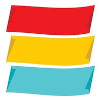 Färg banderoller ikon, platt stil vektor
