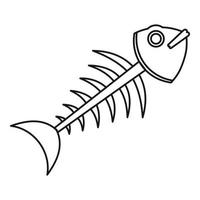 Fischskelett-Symbol, Umrissstil vektor