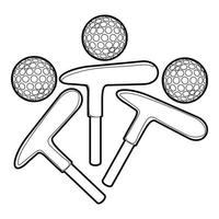 Golf-Emblem-Symbol, Umrissstil vektor