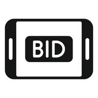 Tablet Bid Auktionssymbol einfacher Vektor. Preis verkaufen vektor