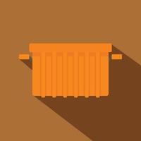 orangefarbenes Mülltank-Symbol, flacher Stil vektor