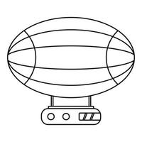 Aerostat-Luftschiff-Symbol, Umrissstil vektor
