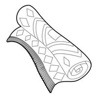 Symbol für arabischen Teppich, Umrissstil vektor