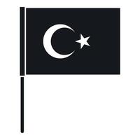 Türkisches Flaggensymbol, einfacher Stil vektor