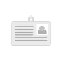 Bibliotheks-ID-Kartensymbol flach isolierter Vektor
