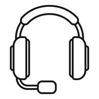 Headset-Symbol Umrissvektor. Kopfhörermikrofon vektor