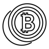 Bitcoin-Münzensymbol Umrissvektor. Kryptogeld vektor