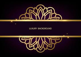 Luxus-Blumen-Cover-Design Header Goldlinie Hintergrund vektor