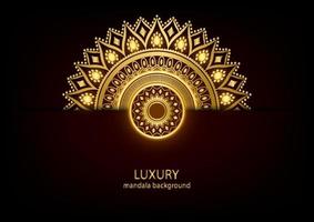 Luxus-Design-Vektor-Mandala-Goldblumenhintergrund vektor