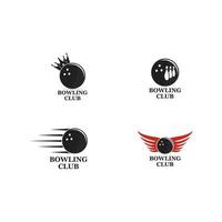 Vektor-Set von Bowling-Logos, Bowling-Logo-Emblemen und Bowling-Logo-Design vektor