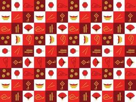 geometrisk kinesisk ny år bakgrund zodiaken japansk vektor mönster sömlös rik röd lunar asiatisk