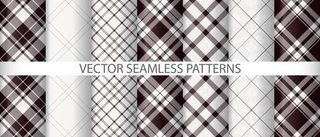Stellen Sie den karierten Hintergrundstoff ein. nahtlose Textilstruktur. Muster Tartan-Vektor-Check. vektor