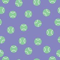Vektor Musterdesign mit Tennisball auf lila Hintergrund.