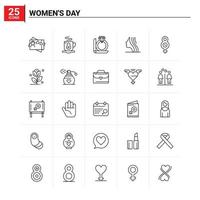 25 Womens Day Icon Set Vektorhintergrund vektor