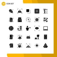 uppsättning av 25 modern ui ikoner symboler tecken för maskineri konstruktion fotografi fläkt stack redigerbar vektor design element